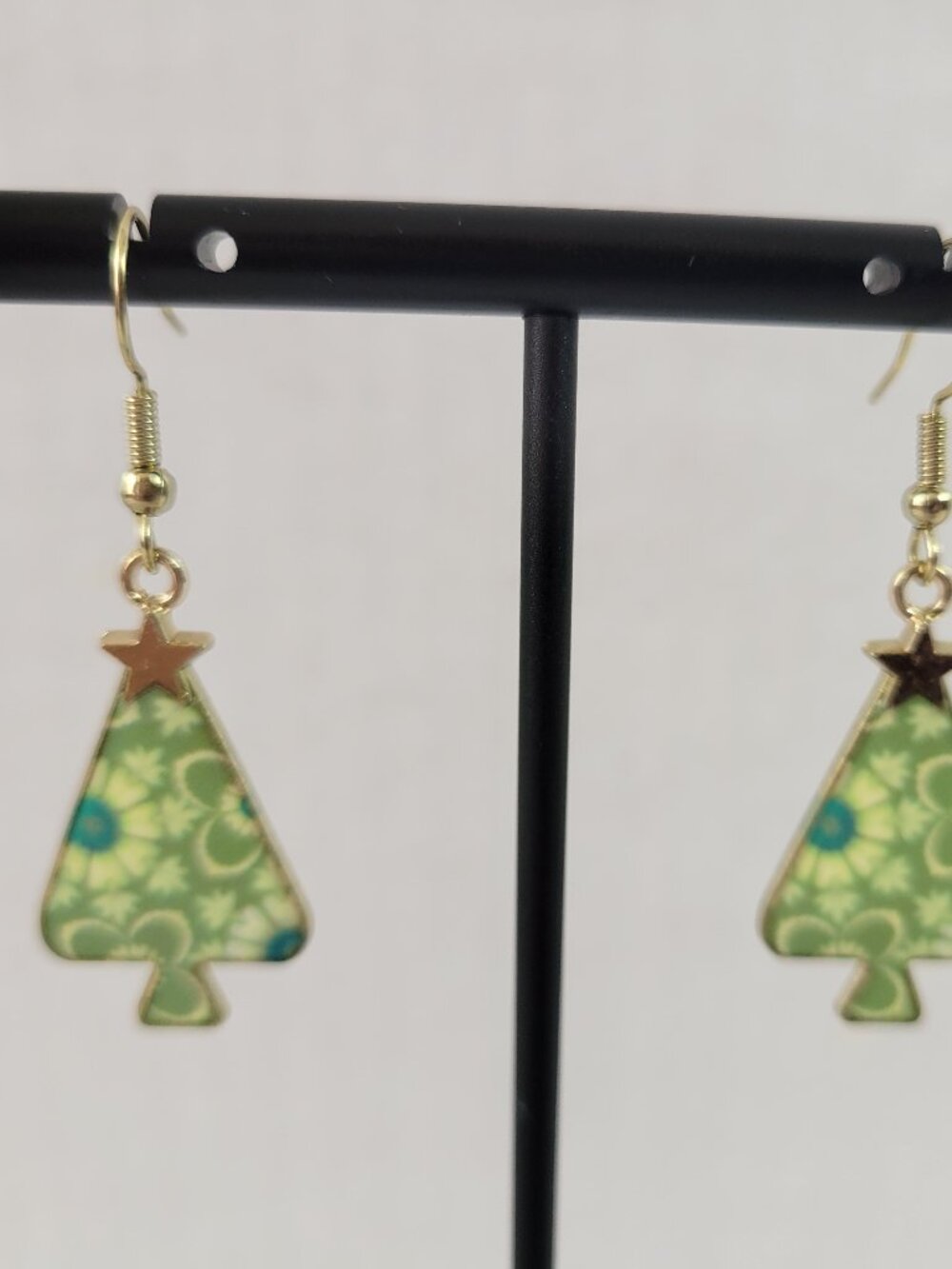 Green‎ Floral Christmas Tree Drop Earrings Women Holiday Festive Multicolor E86E